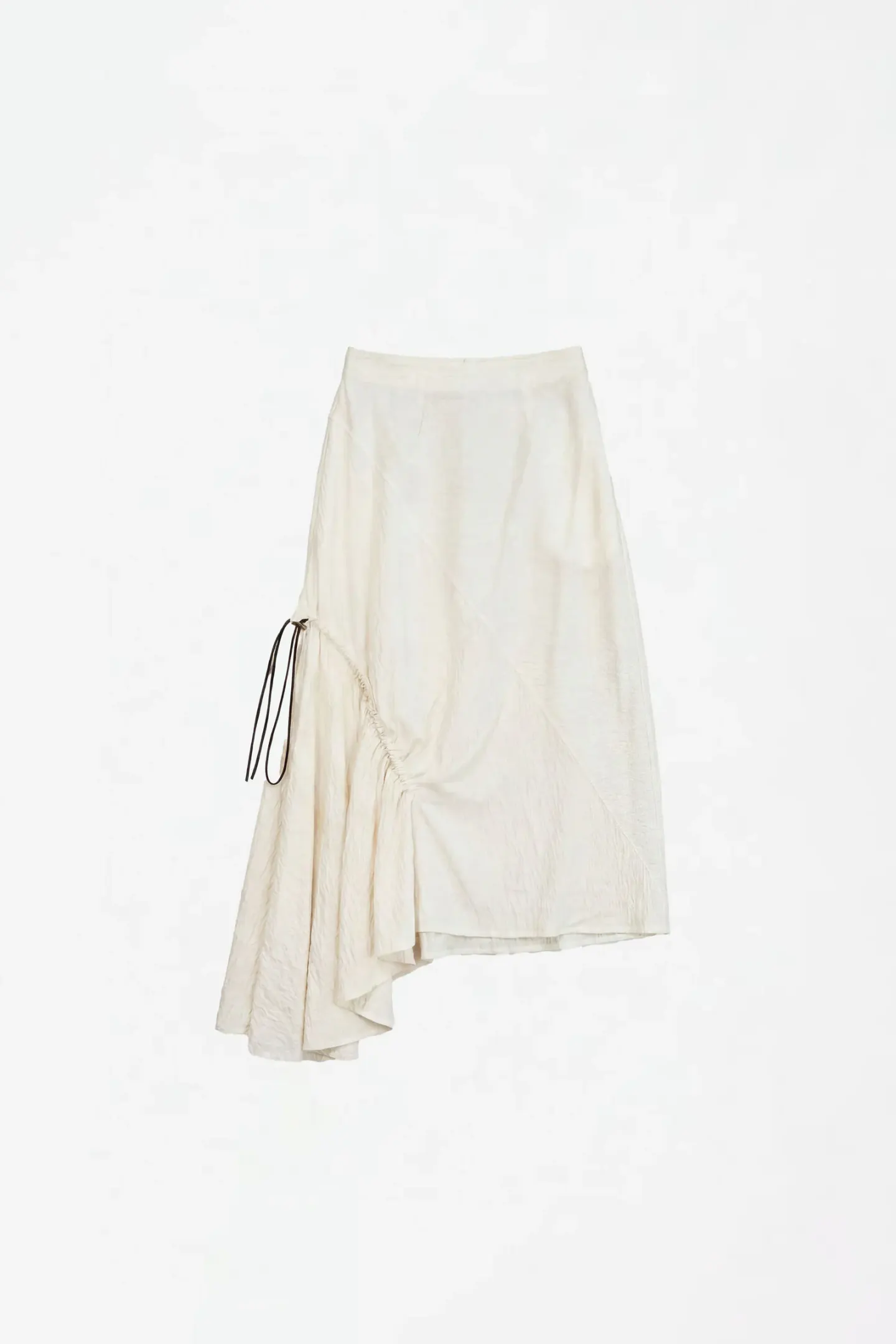 Asymmetric Draped Skirt in Ivory