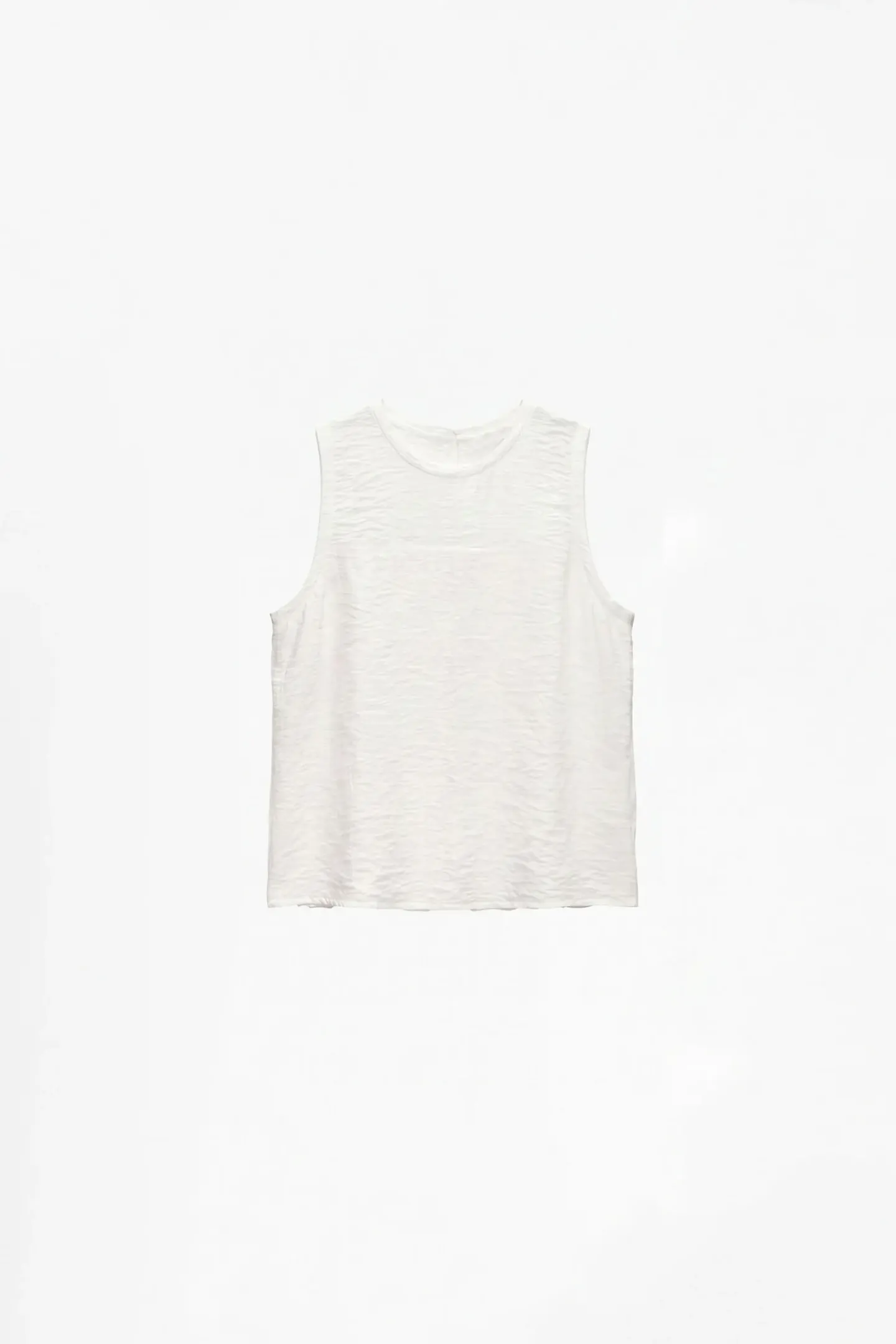 Crinkle Ivory Crop in Ivory